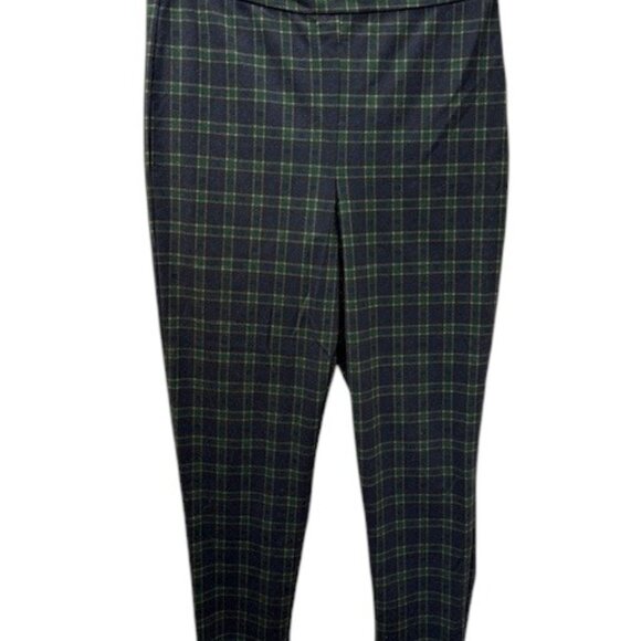 QVC Joan Rivers Medium Pull on Pants Blue Green Check - Picture 4 of 12